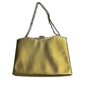 HARRY LEVINE GOLD VINTAGE WOMENS CLUTCH PURSE